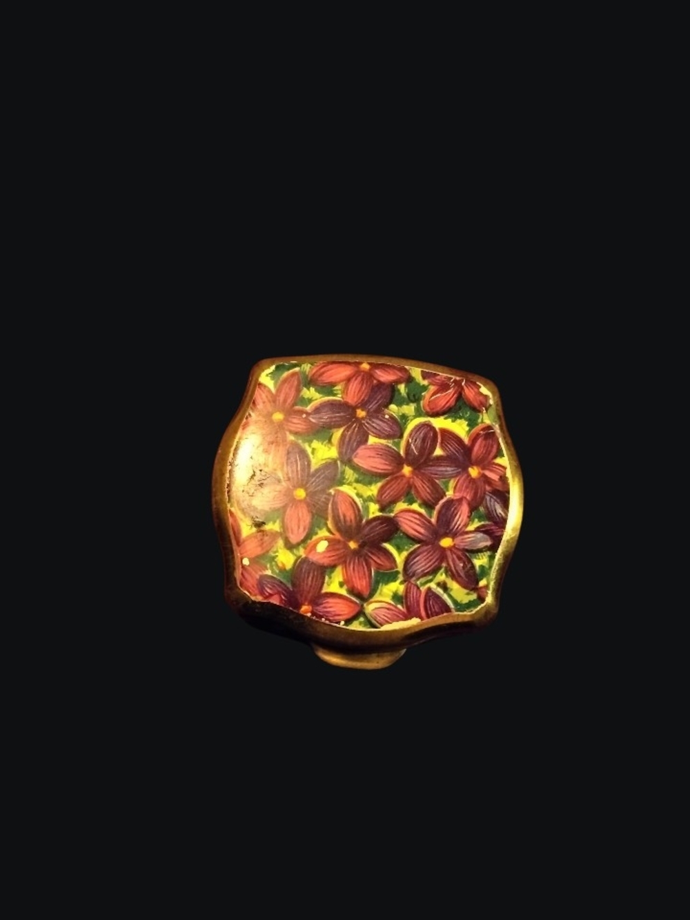 Vintage Stratton Floral Gold Pill Box